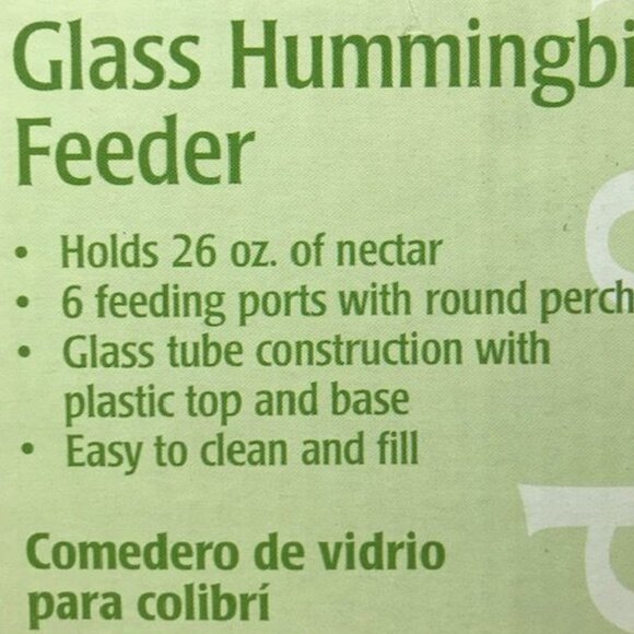 Garden Treasures 26 oz 6 Feeding Ports Glass Hummingbird Feeder - Picture 6 of 12